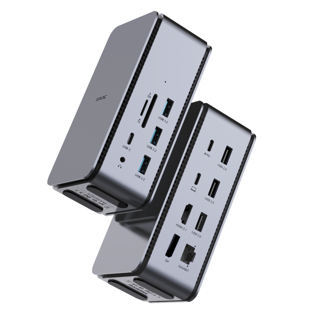 14合1 TYPE C4  8K@30Hz 視頻，上行40Gbps，千兆，TYPE C4  Dock station,支持雙視頻擴(kuò)展